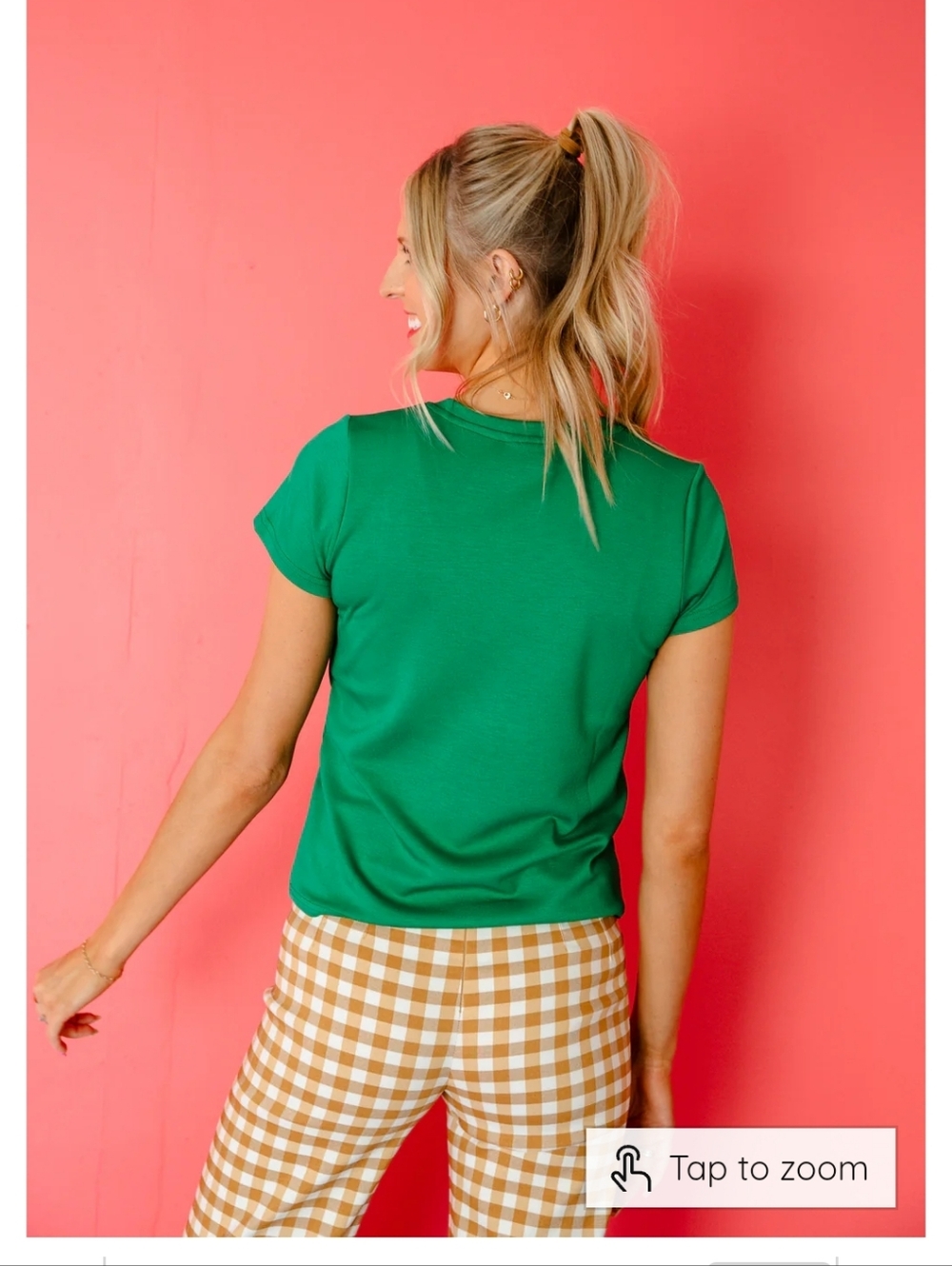 Women's Crewneck Short Sleeve Tee - Green - Picture 8 of 9